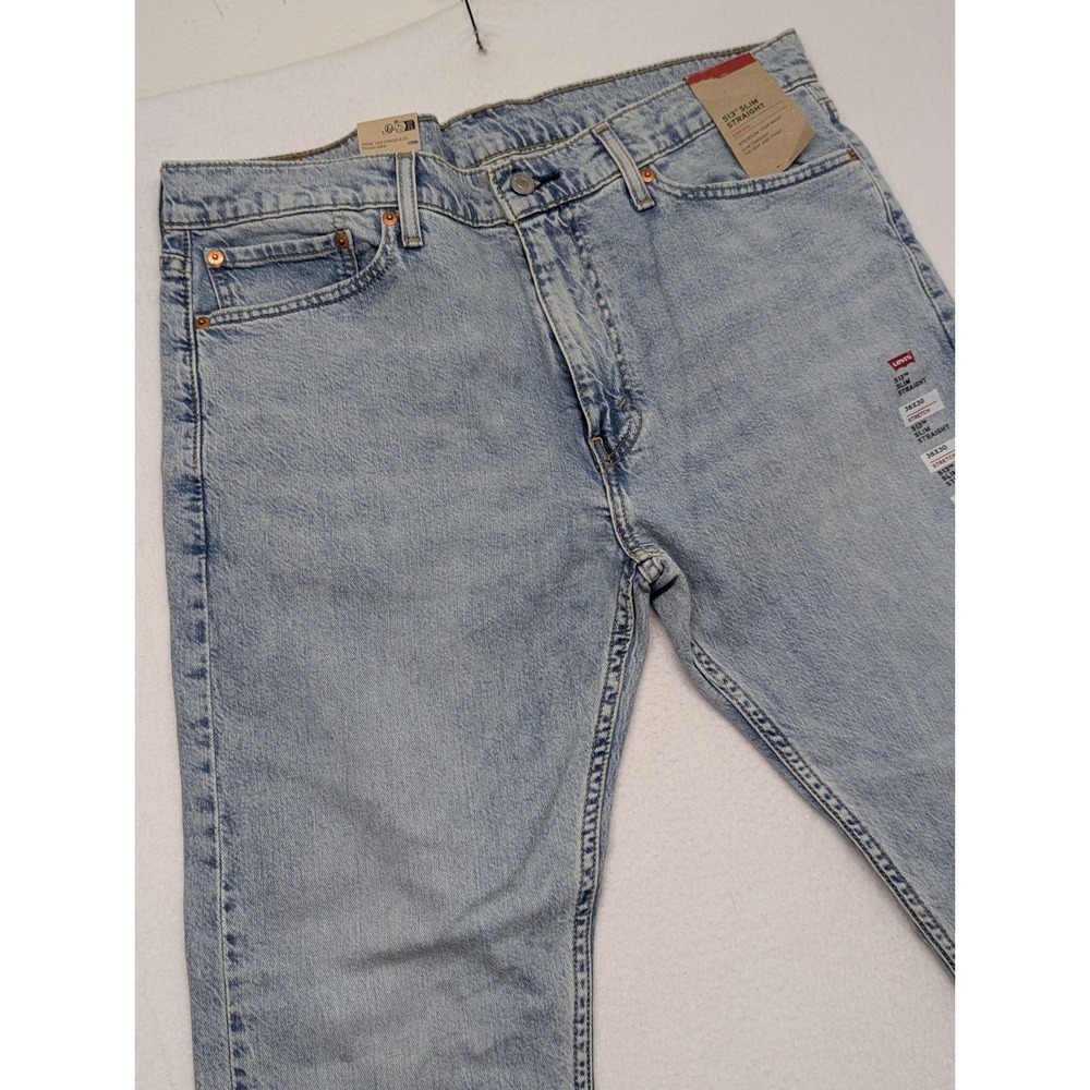 Levis 513 Slim Straight Stretch Jeans Light Wash Denim 36x30 085130963